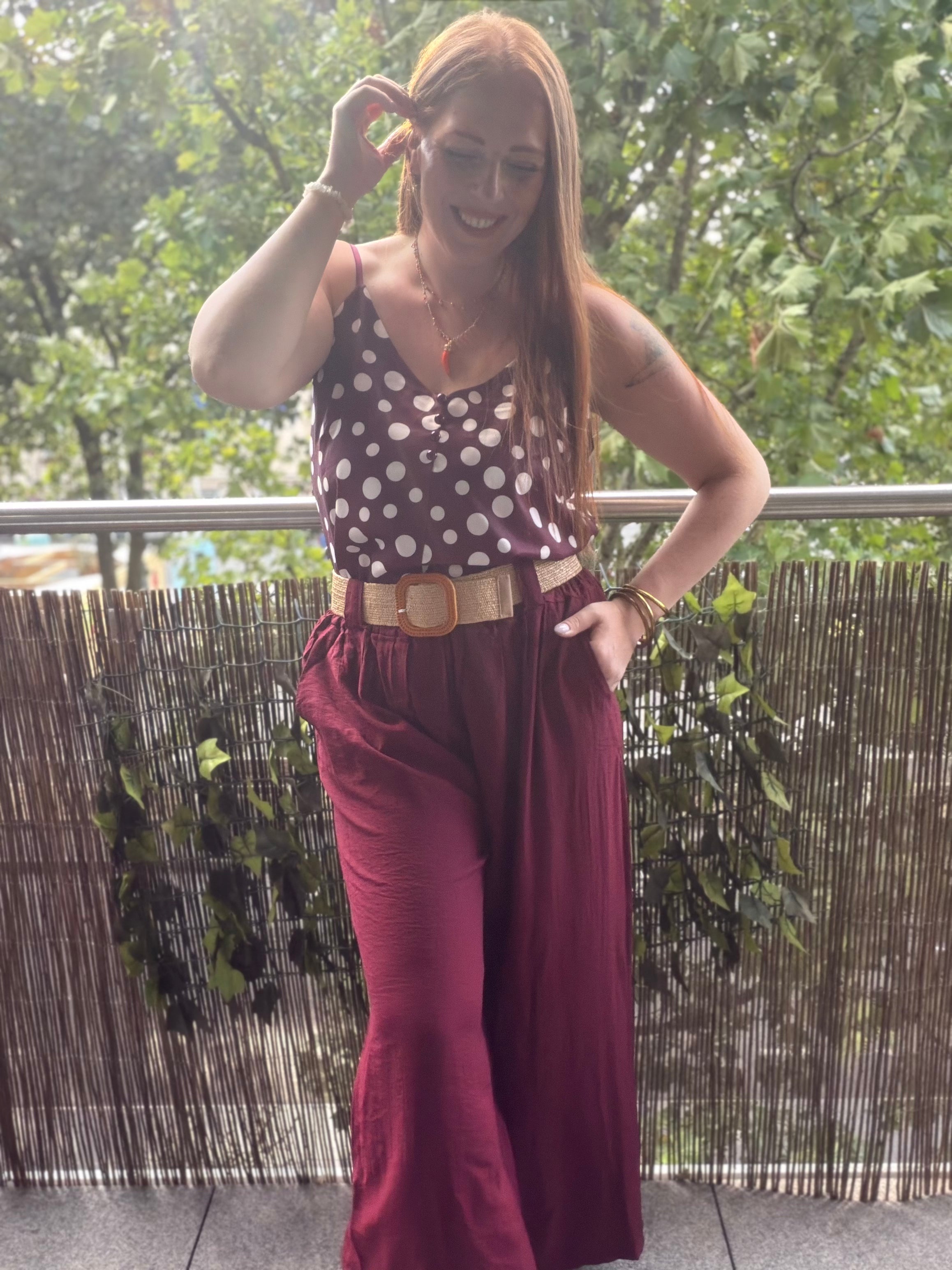 Pantalon Lorella bordeaux